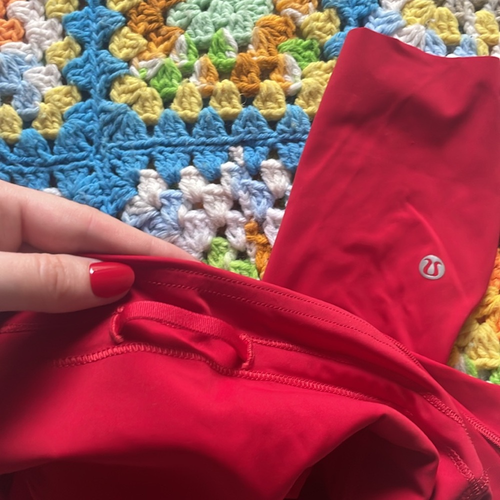 Red Lululemon Capris - Picture 5 of 5